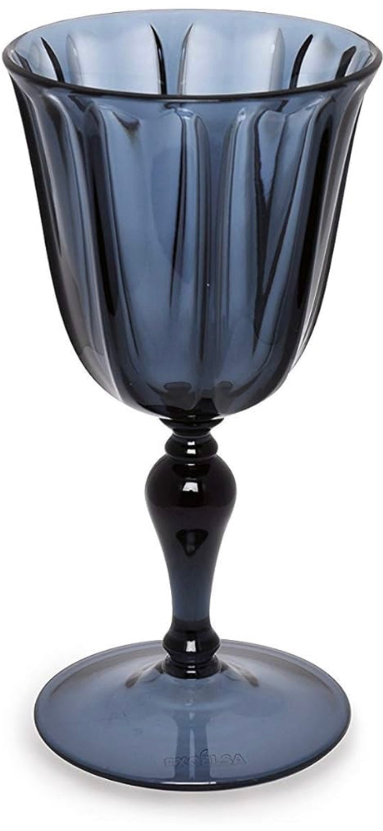 Bicchiere calice in plastica Country blu cobalto, set di 6