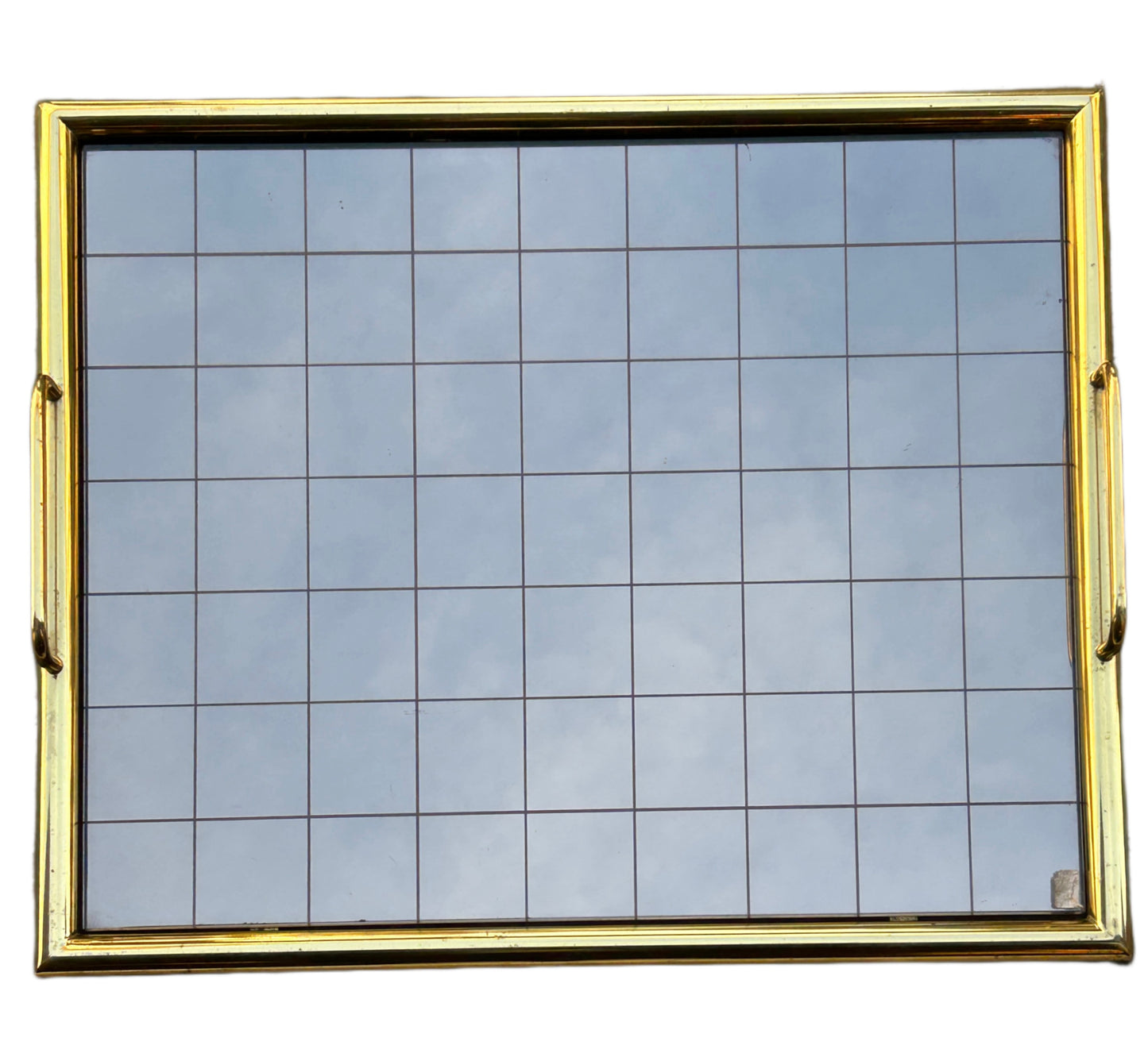 Vassoio Rue Royal con specchio in ottone, grande