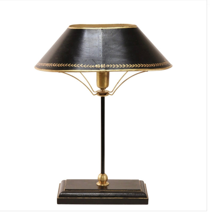Lampada paralume nero con bordo oro paralume metallo incluso Gand & C