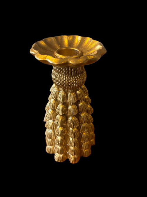 Candeliere oro fiocco piccolo h cm 15