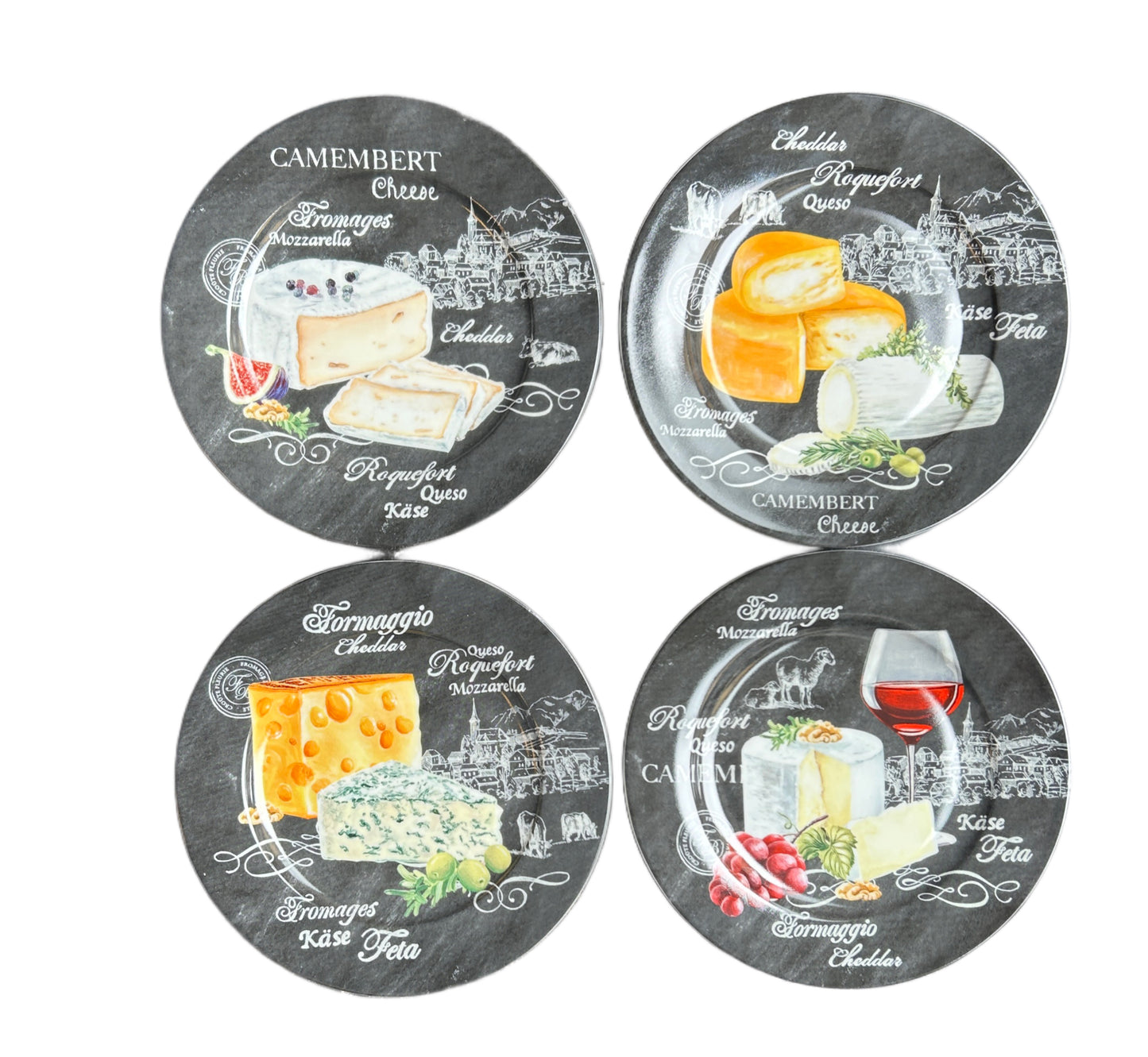 Set 4 piattini formaggio