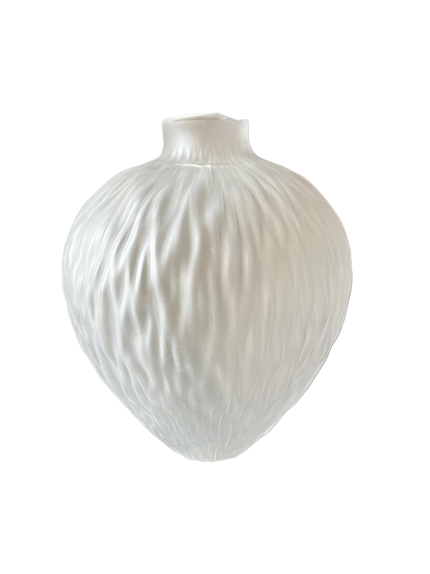 Grande vaso in vetro soffiato a bocca bianco Palais Royal