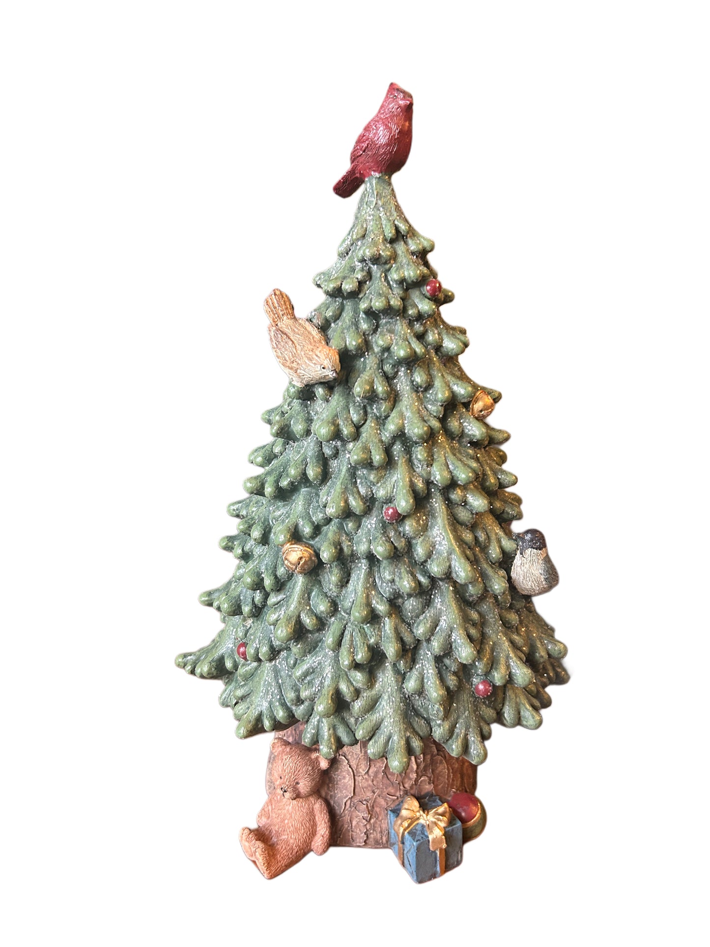 Albero dí Natale in resina con uccellino