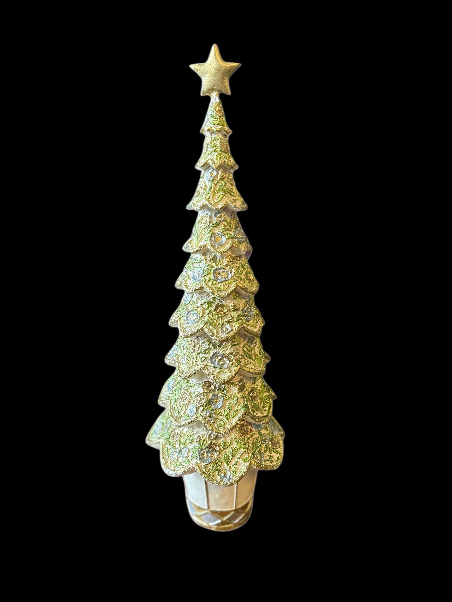 Albero di Natale in resina vasetto bianco grande