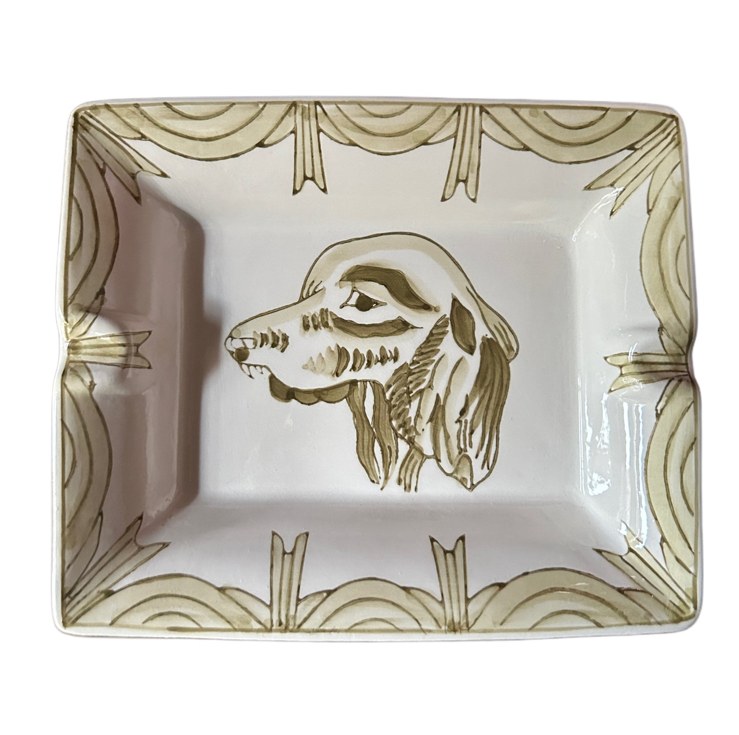 Posacenere medio in ceramica cane setter