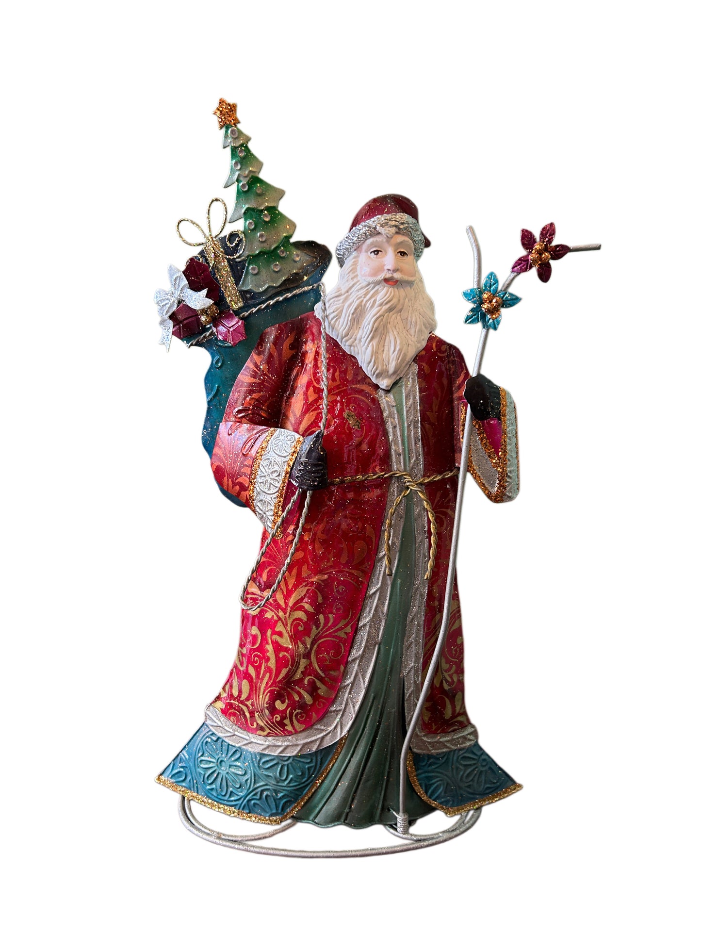 Babbo Natale in metallo colorato