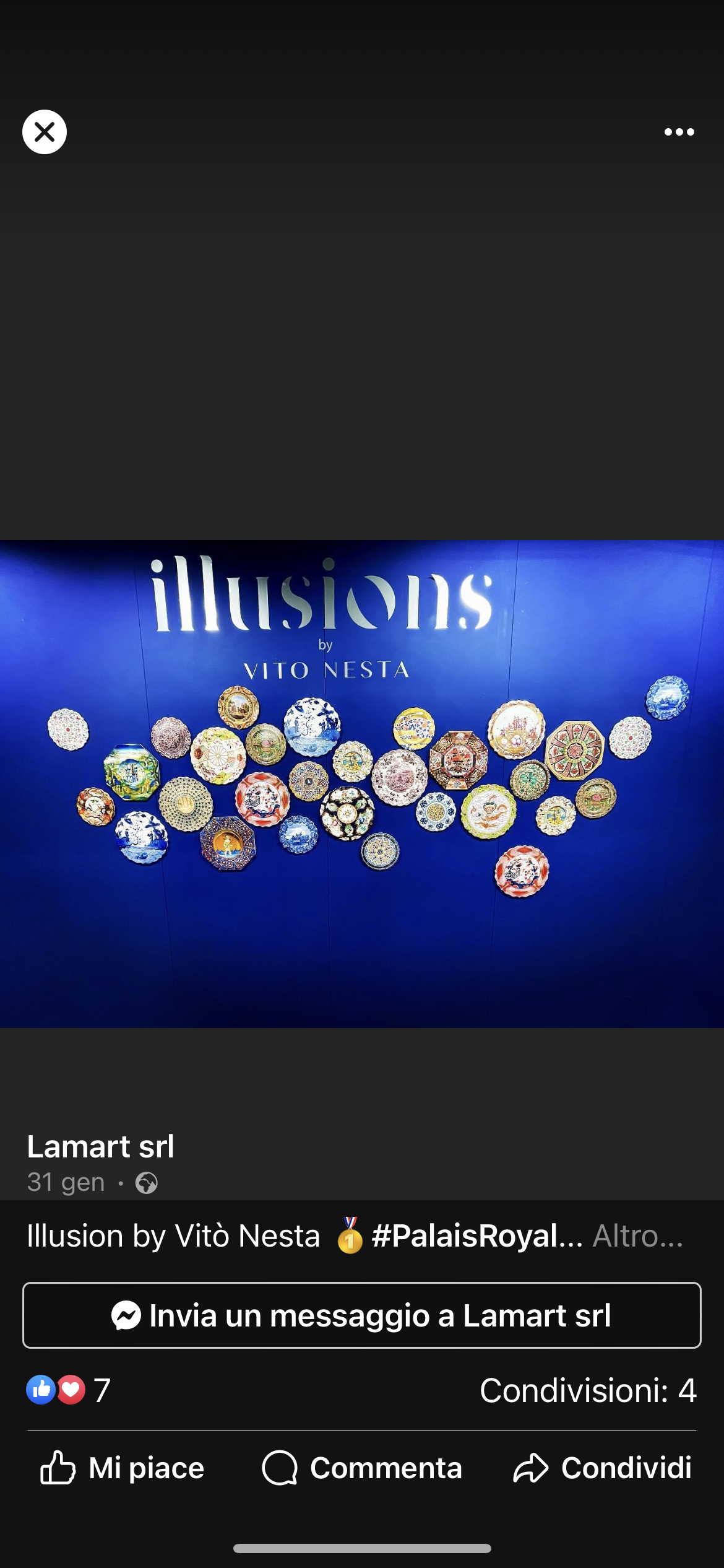 Sottopiatto frutta o piastra Illusion Chinese giallo blu Vito Nesta cm 23