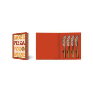 Set con 4 coltelli pizza “ More pizza por favor”