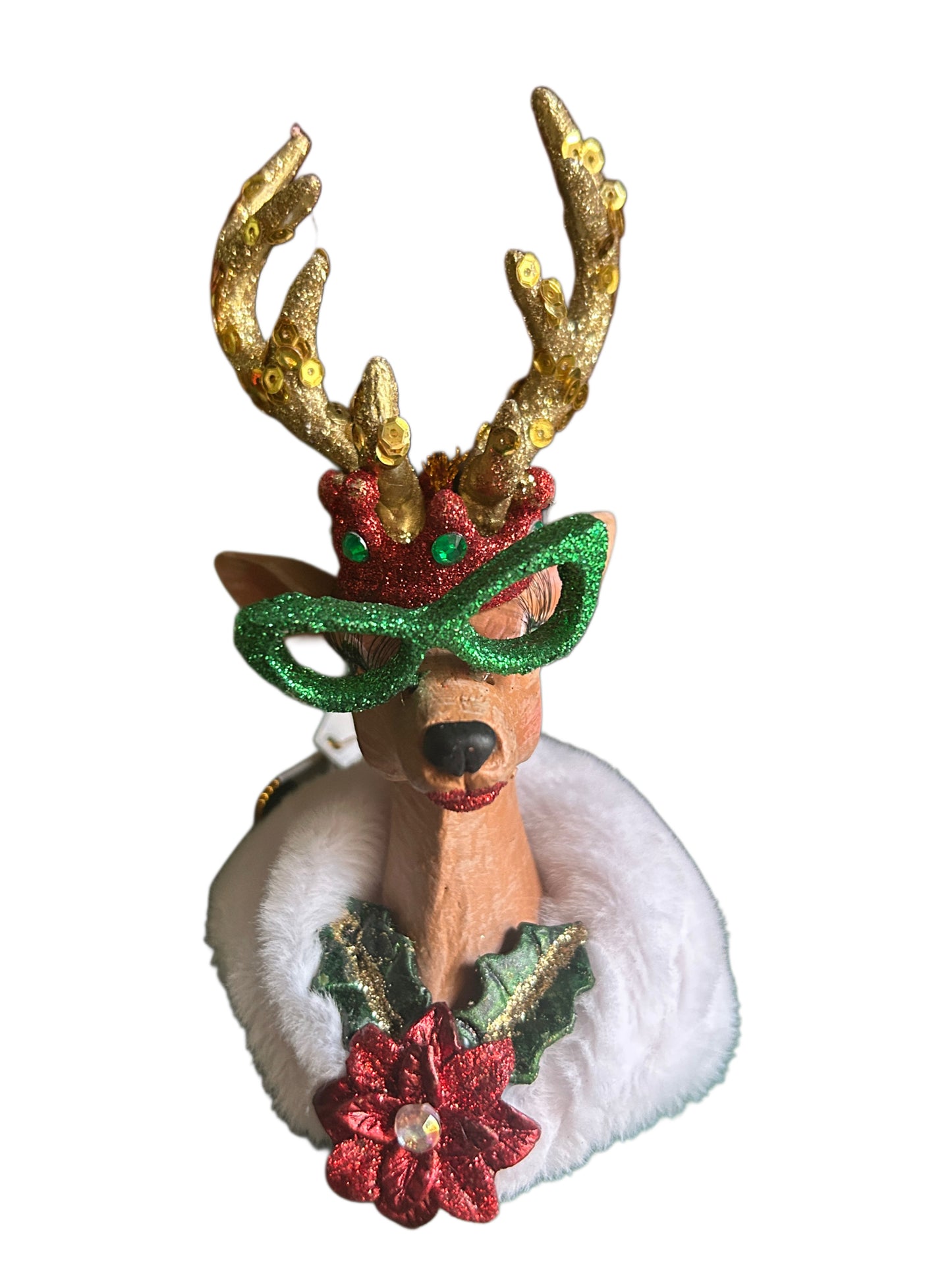 Renna addobbo albero di Natale occhiali verdi