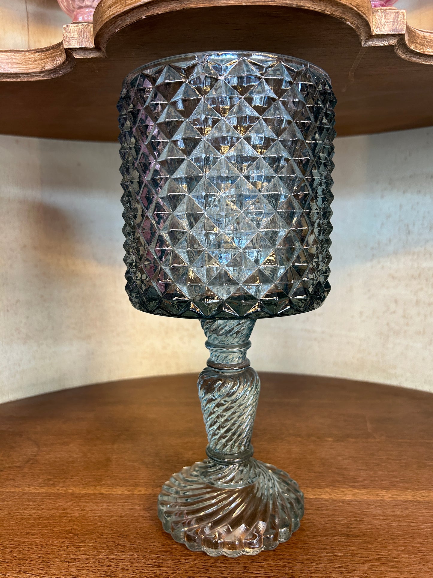 Portacandela alto azzurro grande Floraison