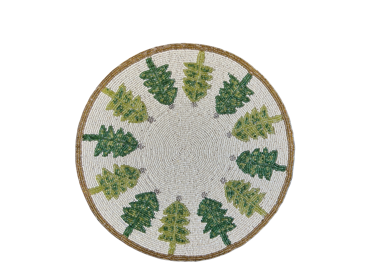 Sottopiatto in perline bianco abeti cm 35