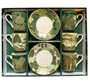 Set sei tazzine caffè Woodland con scatola regalo