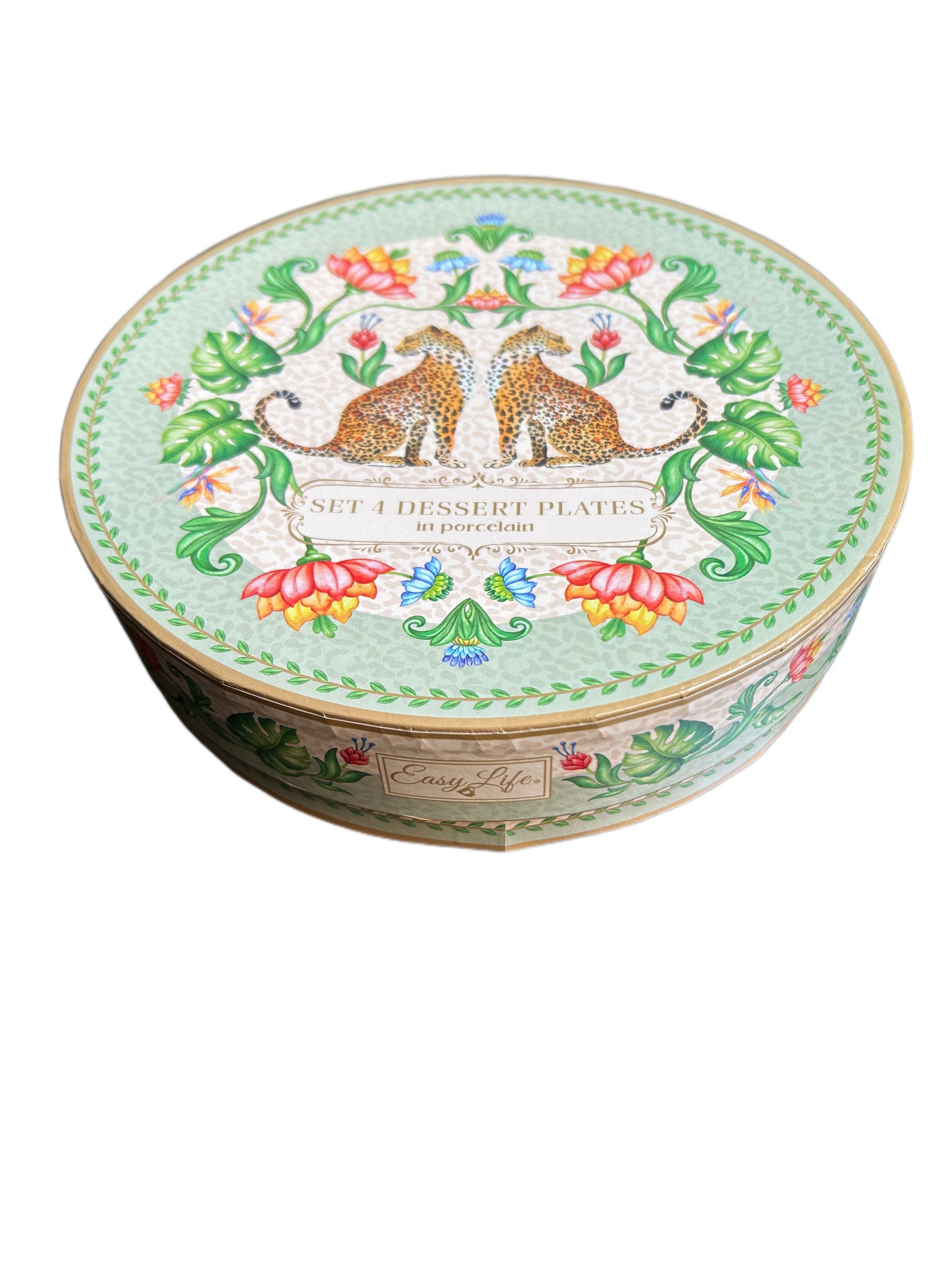 Set 4 piatti dolce Jungle Vibes in scatola regalo