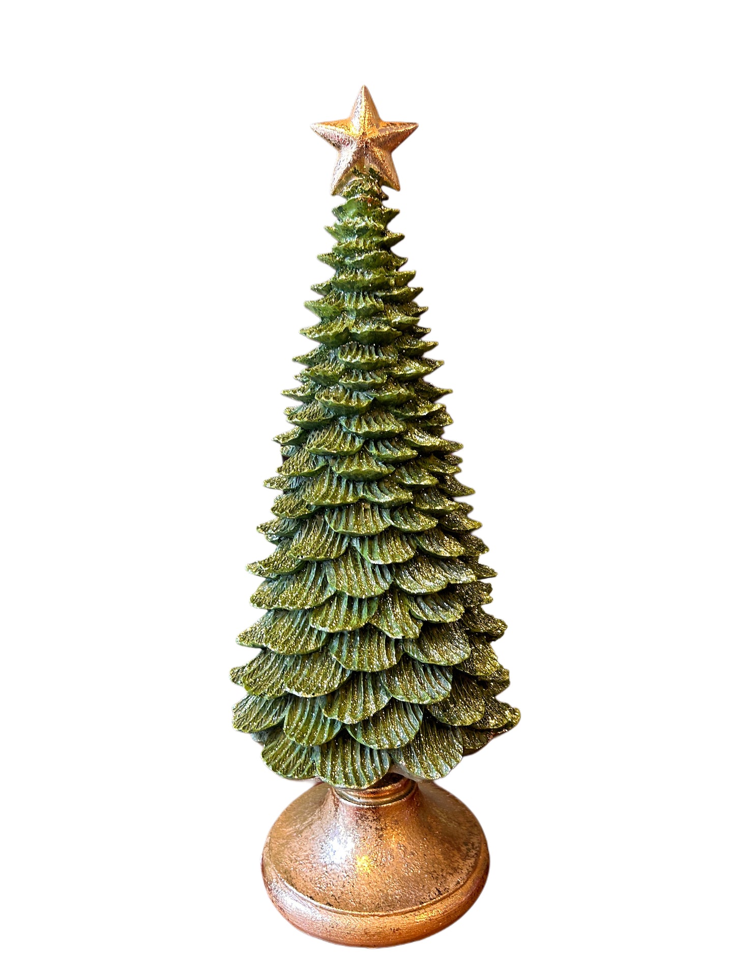 Albero di Natale in resina verde con brillantini