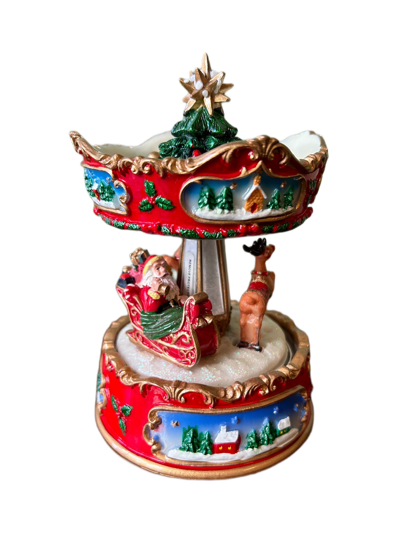 Carillon piccolo giostrina con renne e slitta