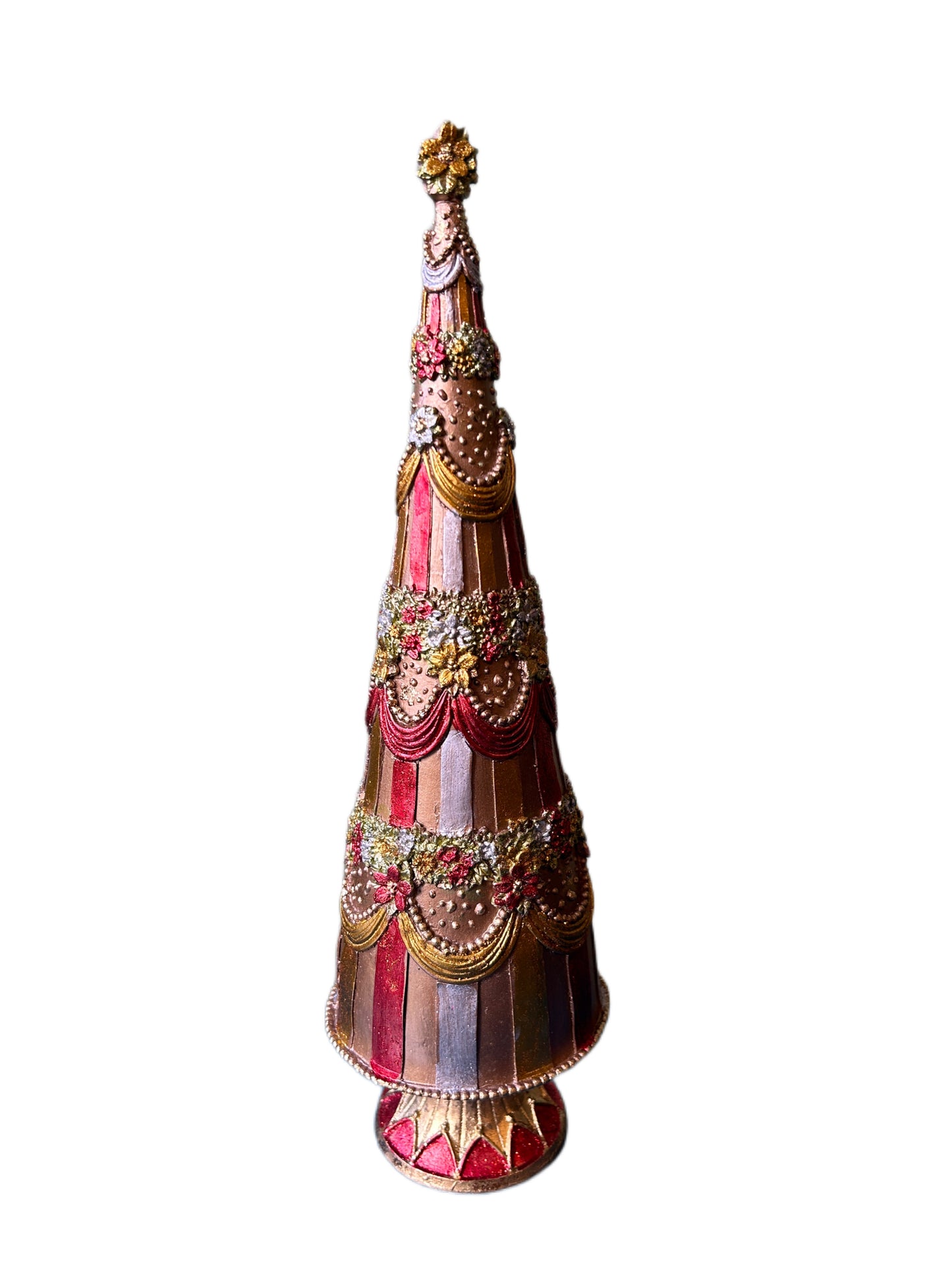 Albero di Natale oro con festoni grande