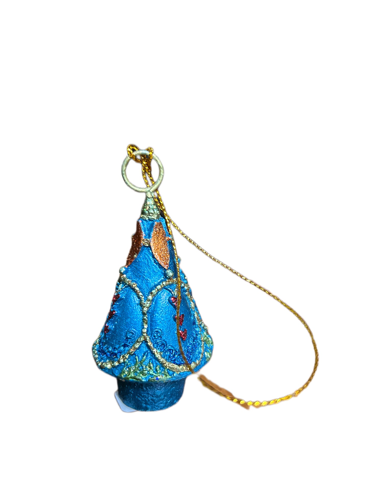 Jeune arbre de décoration de Noël ou marque-place bleu