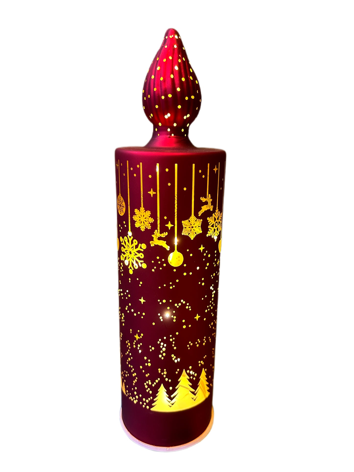 Lume a candela con luce rosso