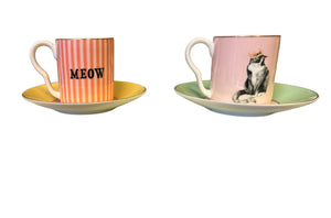Set due tazze caffe Yvonne Ellen Meow con scatola regalo