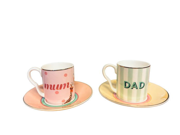 Set due tazze caffe Yvonne Ellen Mum and Dad con scatola regalo