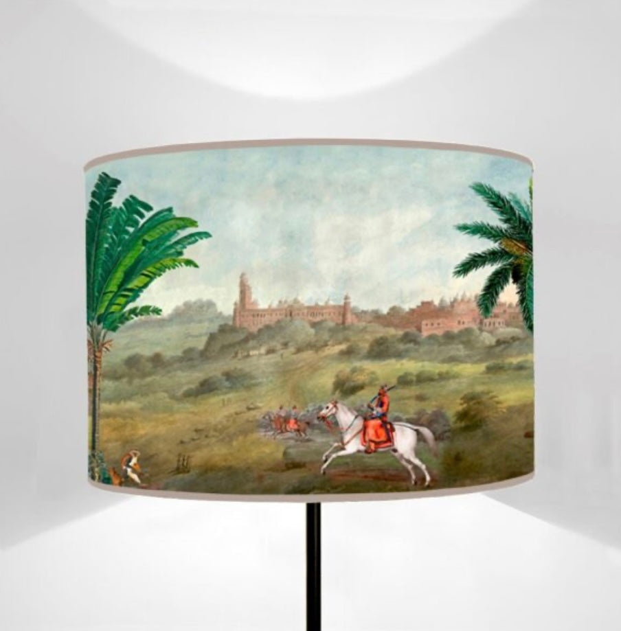Paralume cilindrico Discovering India attacco basso cm 45