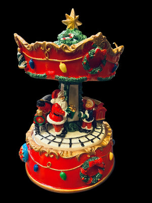 Carillon con trenino e babbo natale