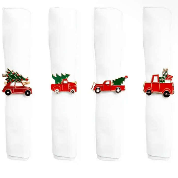 Set di 4 portatovaglioli macchinina con albero