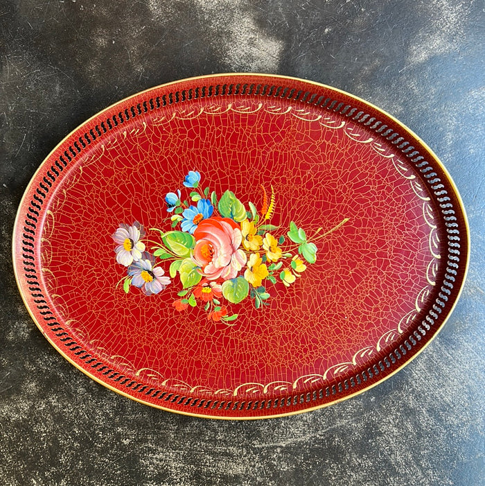 French enamelled metal tray from the early 1900s