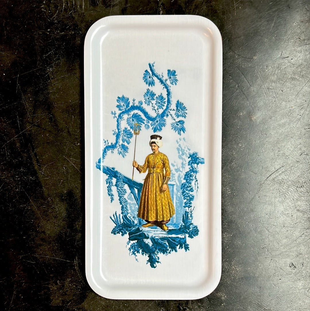 Les Ottomans men's light blue wooden tray