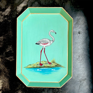 Les Ottomans Flamingo enamel tray