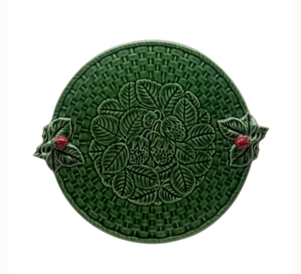 Piatto rotondo con fragole Bordallo Pinheiro