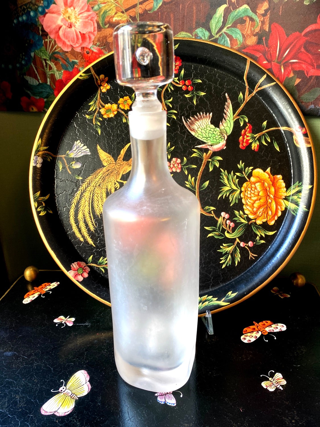 Flacon en cristal satiné