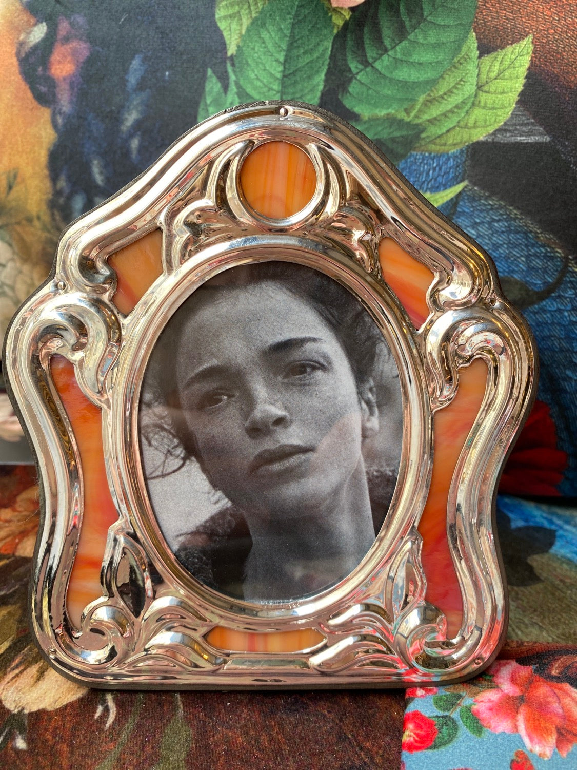 Silver frame and Murano glass