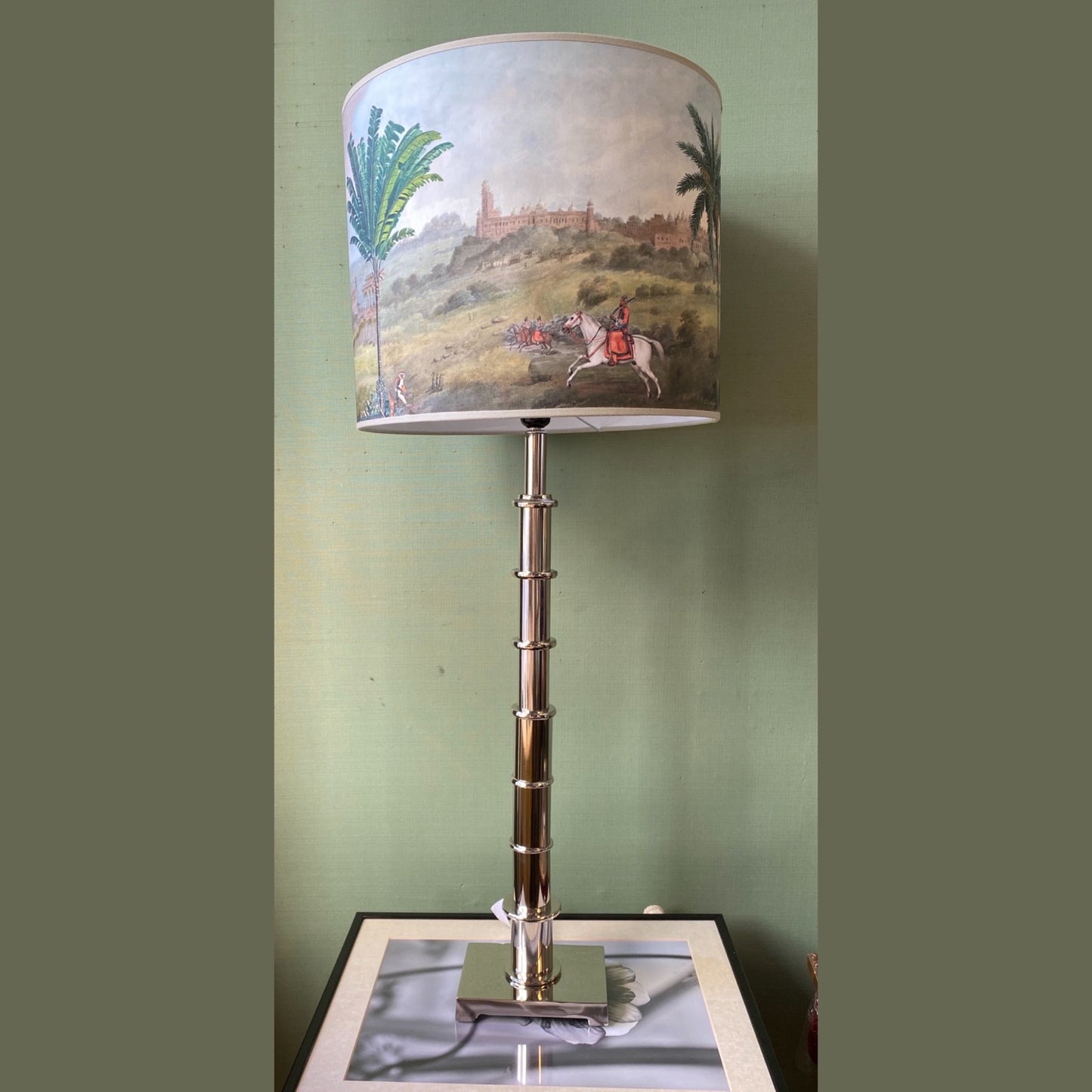 Lampe en acier bambou