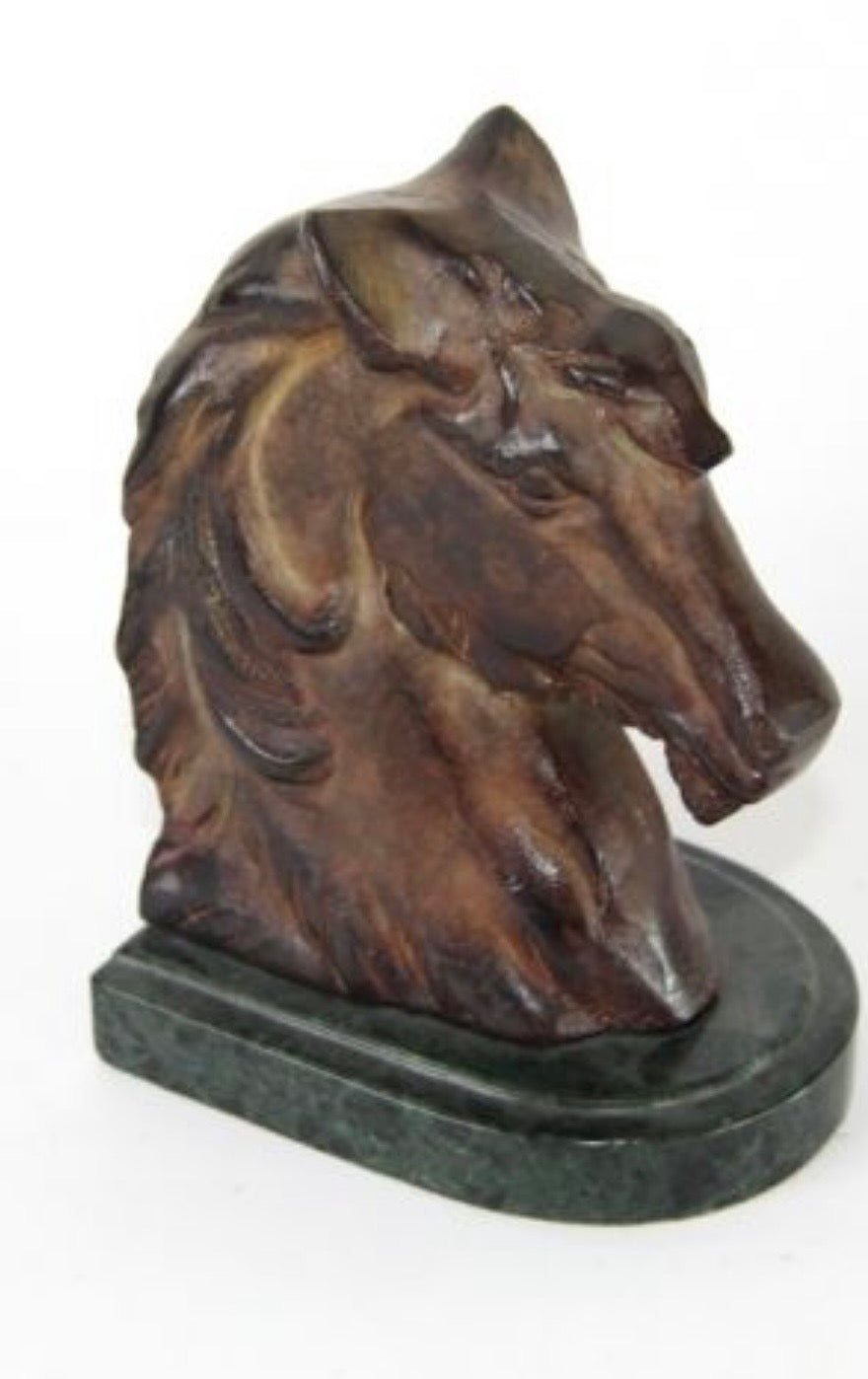 Marble and metal bookend