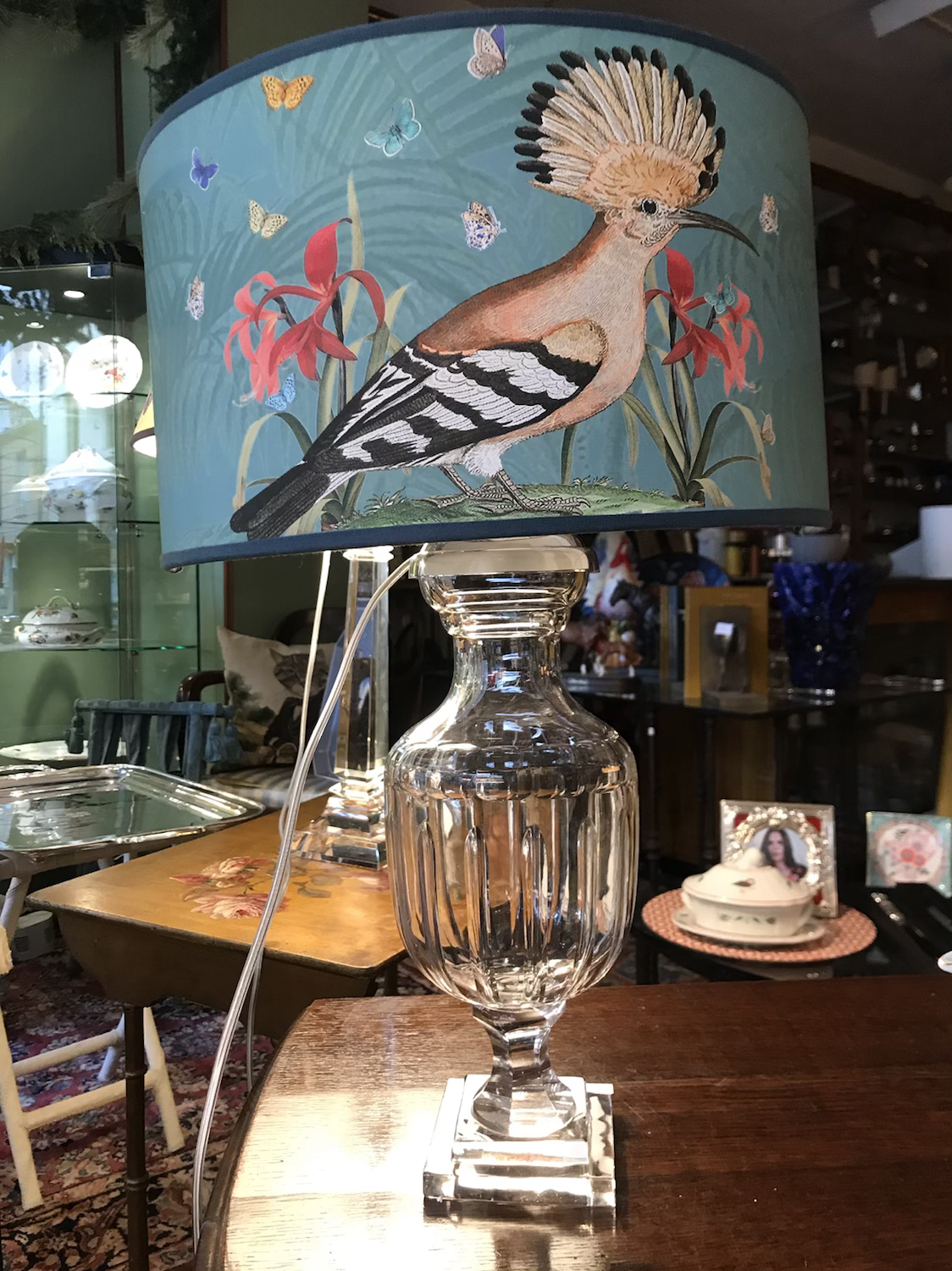 Lampe en cristal avec ventilateur
