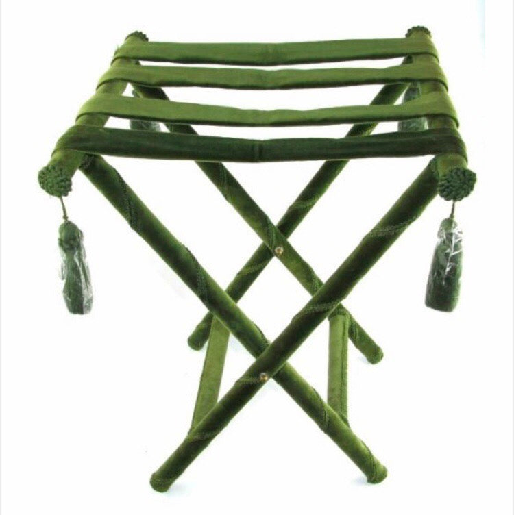 Green velvet tray holder
