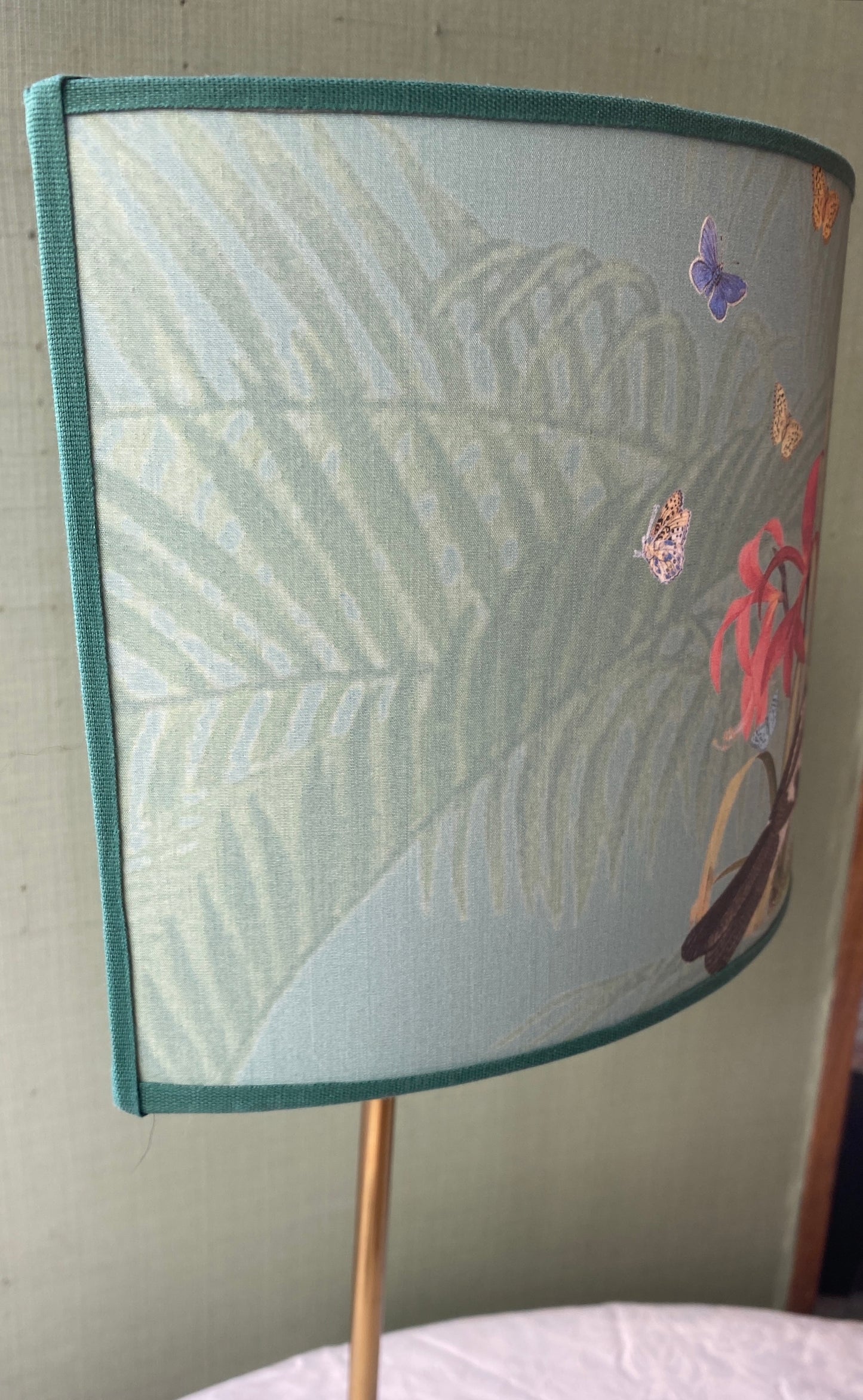 Lampada in ottone con paralume cm 35