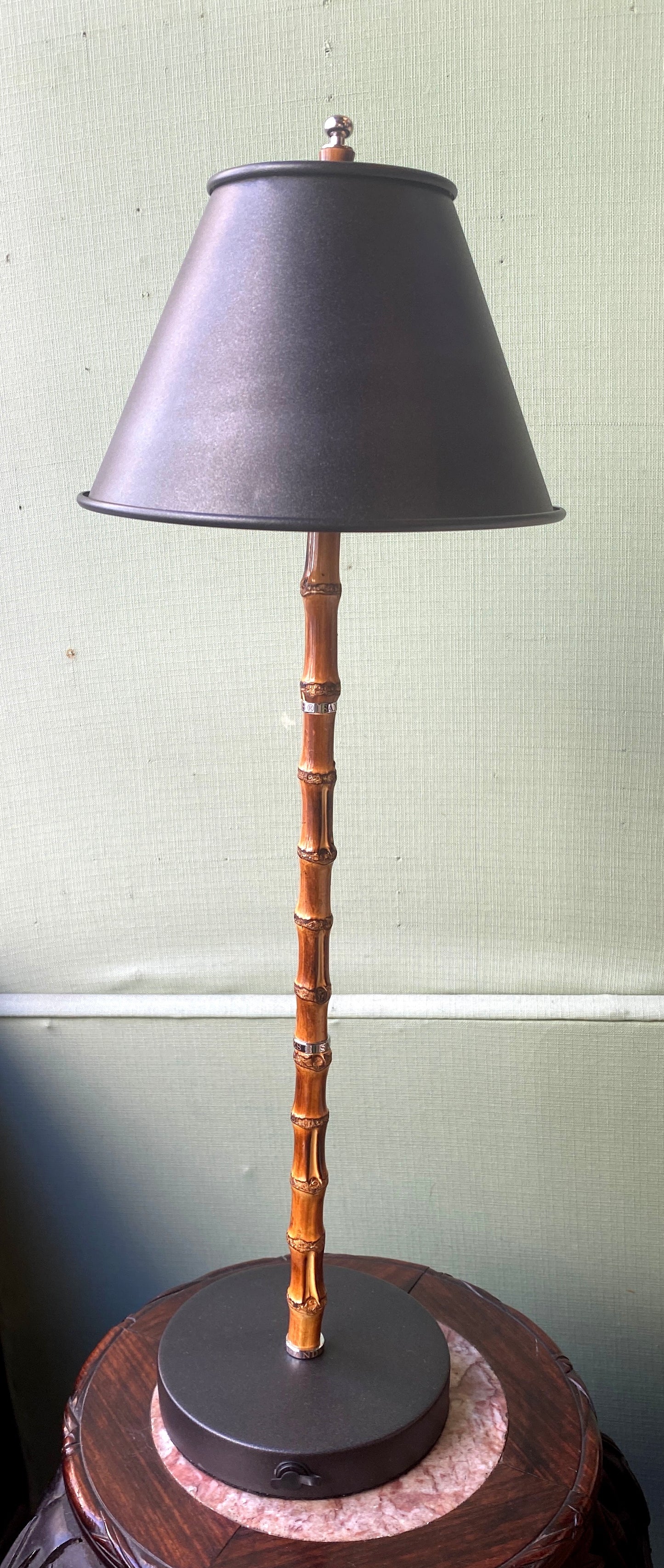 Perche sans fil en bambou et acier 59 cm