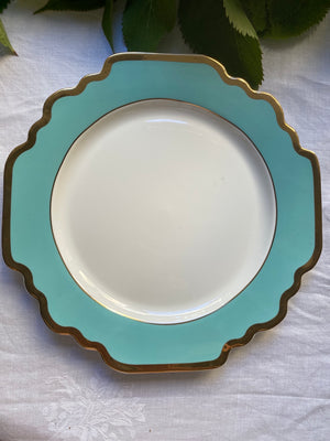 Ensemble de 6 assiettes plates aigue-marine