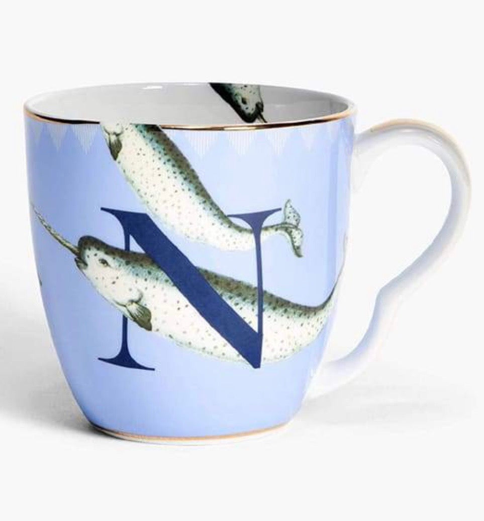Mug with initial N Yvonne Ellen