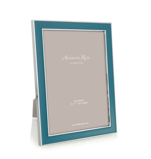 Aquamarine enamelled photo frame 13 x 18 steel edge