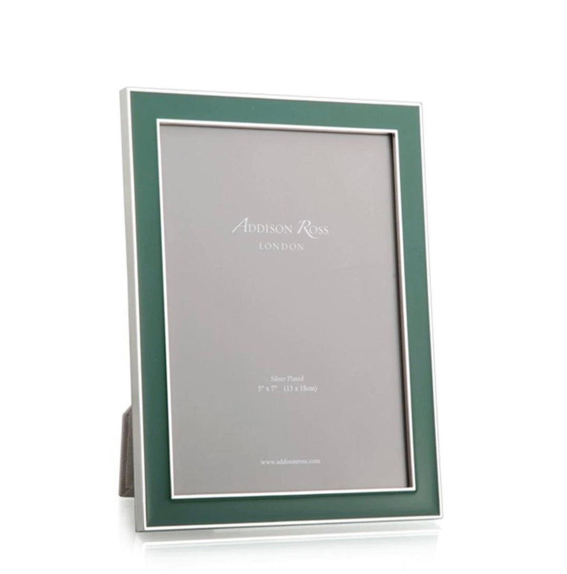 Portafoto smaltato verde felce 10 x 15 bordo argento