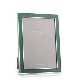 Portafoto smaltato verde felce 10 x 15 bordo argento