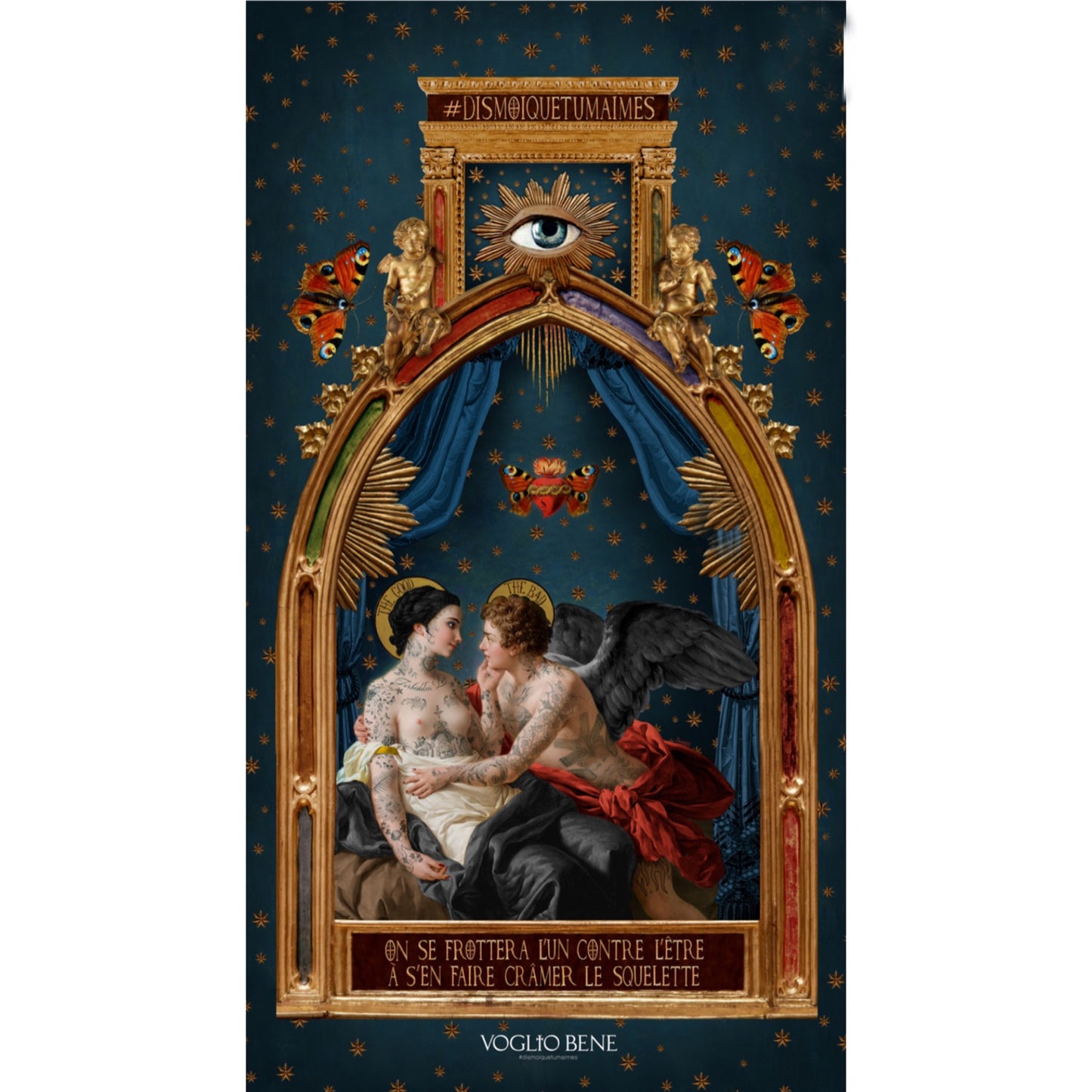 Panneau Vobene en velours L' une contre L' etre