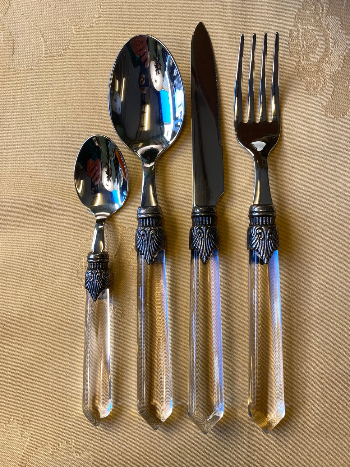 Lot de 4 poignées transparentes