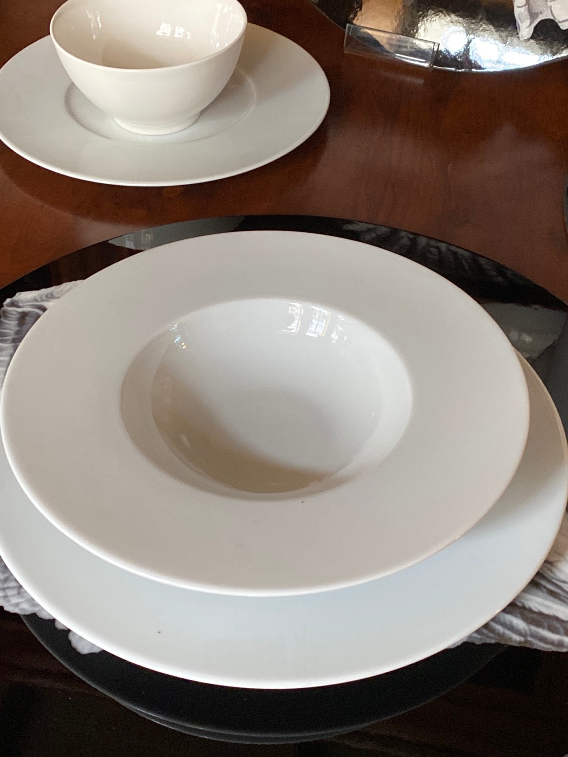 N. 6 Piatti fondi ad ala cm 23 White