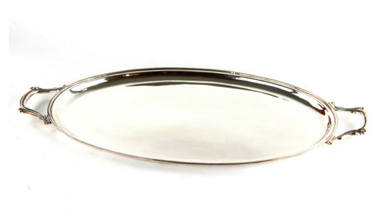 Plateau ovale en Sheffield 48 x 24 cm