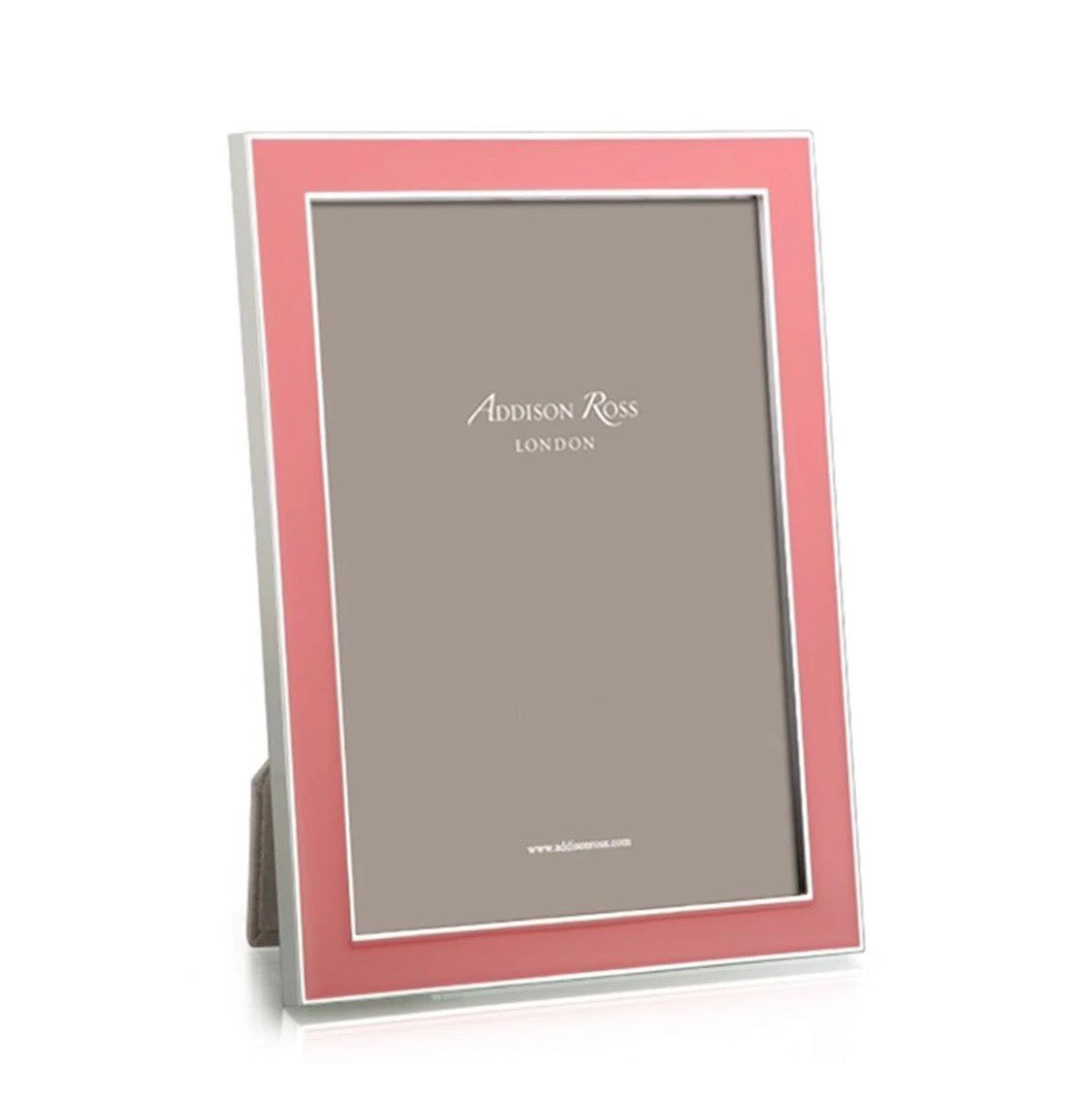 Portafoto smaltato rosa corallo 13 x 18 bordo acciaio