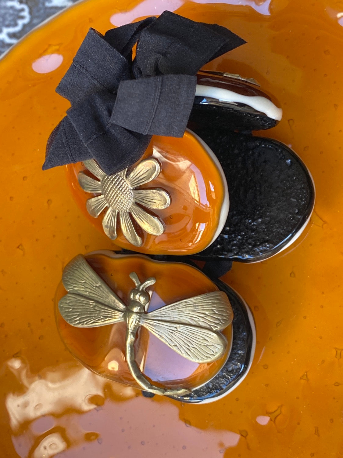 Bracelet en verre fondu de Murano caramel Daniela Poletti disponible sur commande